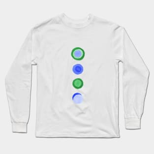 Circles Retro Green Blue Long Sleeve T-Shirt